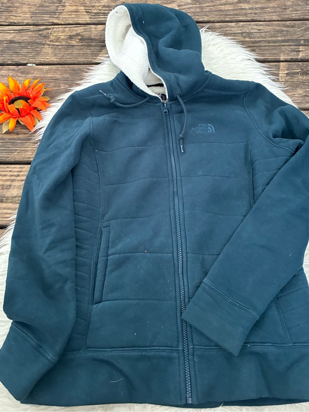 🌺The North Face Sherpa-Lined Hooded Jacket in Teal🌺